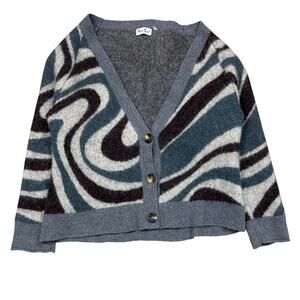 Fred Segal Swirl Alpaca Wool Blend Oversized Cardigan Sweater Women's Large